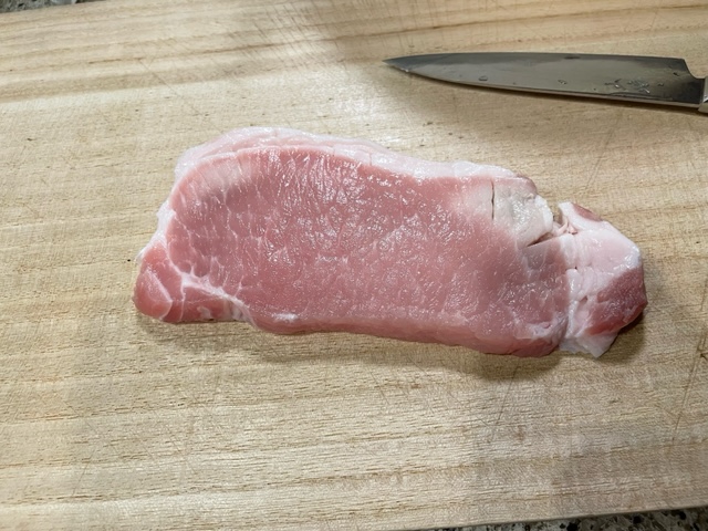 筋をきった豚肉